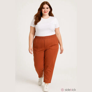 Cato Women’s Ankle-Length Pants Rust Burnt Orange Size 18/20 Pull-On Stretch New